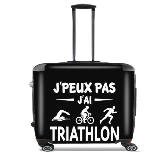  Je peux pas j ai Triathlon para Ruedas cabina bolsa de equipaje maleta trolley 17" laptop