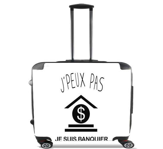  Je peux pas je suis banquier para Ruedas cabina bolsa de equipaje maleta trolley 17" laptop