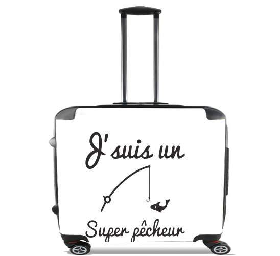  Je suis un super pecheur para Ruedas cabina bolsa de equipaje maleta trolley 17" laptop