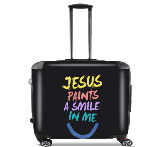  Jesus paints a smile in me Bible para Ruedas cabina bolsa de equipaje maleta trolley 17" laptop