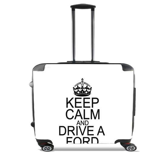  Keep Calm And Drive a Ford para Ruedas cabina bolsa de equipaje maleta trolley 17" laptop
