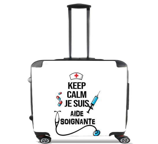  Keep calm je suis aide soignante para Ruedas cabina bolsa de equipaje maleta trolley 17" laptop