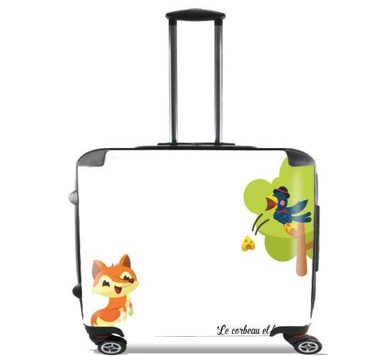  Le corbeau et le renard para Ruedas cabina bolsa de equipaje maleta trolley 17" laptop