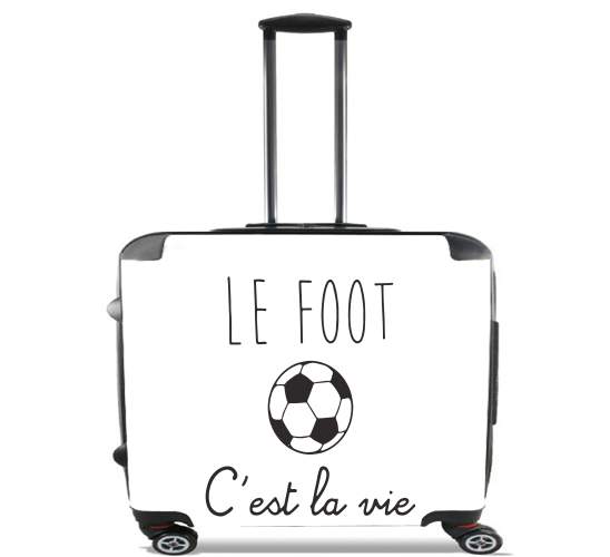  Le foot cest la vie para Ruedas cabina bolsa de equipaje maleta trolley 17" laptop