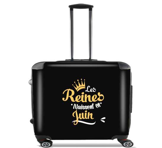  Les reines naissent en Juin Cadeau Anniversaire para Ruedas cabina bolsa de equipaje maleta trolley 17" laptop