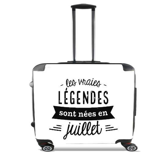  Les vraies legendes sont nees en juillet para Ruedas cabina bolsa de equipaje maleta trolley 17" laptop