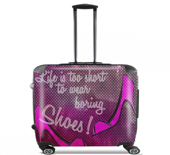  Life is too short to wear boring shoes para Ruedas cabina bolsa de equipaje maleta trolley 17" laptop