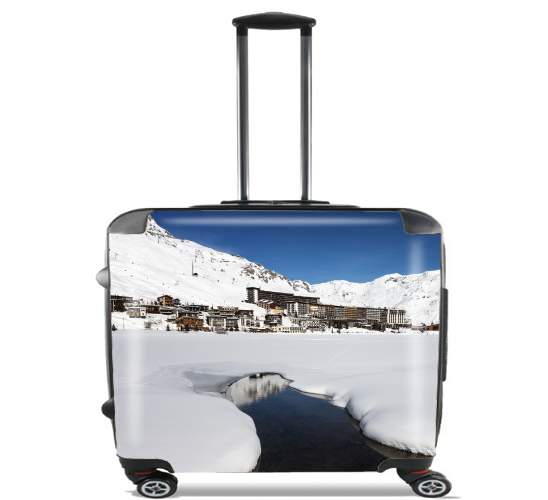  Llandscape and ski resort in french alpes tignes para Ruedas cabina bolsa de equipaje maleta trolley 17" laptop
