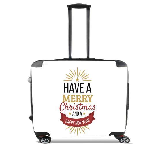  Merry Christmas and happy new year para Ruedas cabina bolsa de equipaje maleta trolley 17" laptop
