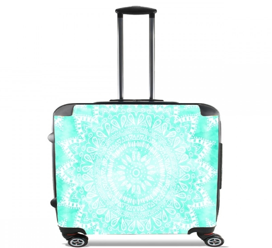  Mint Bohemian Flower Mandala para Ruedas cabina bolsa de equipaje maleta trolley 17" laptop