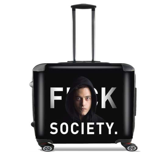  Mr Robot Fuck Society para Ruedas cabina bolsa de equipaje maleta trolley 17" laptop