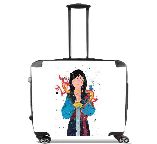  Mulan Princess Watercolor Decor para Ruedas cabina bolsa de equipaje maleta trolley 17" laptop