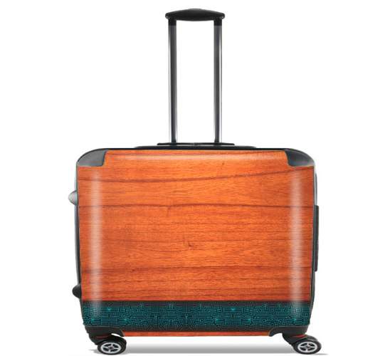  Natural Wooden Wood Bamboo para Ruedas cabina bolsa de equipaje maleta trolley 17" laptop