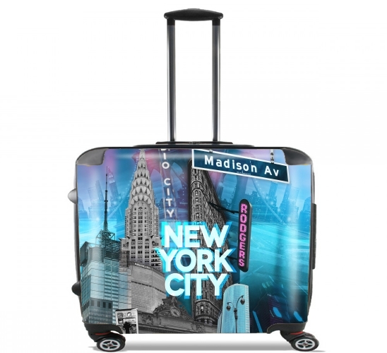  New York City II [blue] para Ruedas cabina bolsa de equipaje maleta trolley 17" laptop