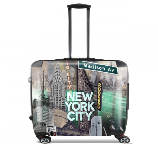  New York City II [green] para Ruedas cabina bolsa de equipaje maleta trolley 17" laptop