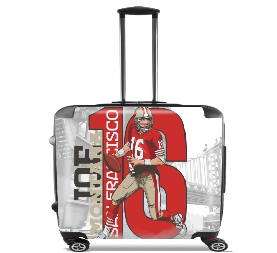  NFL Legends: Joe Montana 49ers para Ruedas cabina bolsa de equipaje maleta trolley 17" laptop