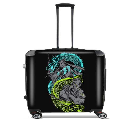  Overwatch Hanzo fanart para Ruedas cabina bolsa de equipaje maleta trolley 17" laptop