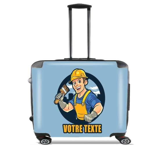  painter character mascot logo para Ruedas cabina bolsa de equipaje maleta trolley 17" laptop