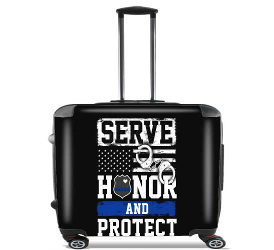  Police Serve Honor Protect para Ruedas cabina bolsa de equipaje maleta trolley 17" laptop