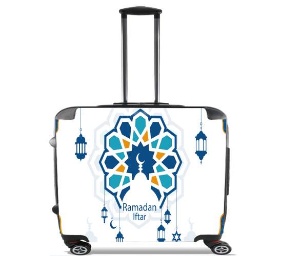  Ramadan Kareem Blue para Ruedas cabina bolsa de equipaje maleta trolley 17" laptop