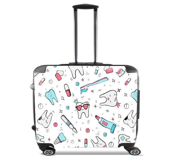  Seamless dental pattern with teeth toothpaste para Ruedas cabina bolsa de equipaje maleta trolley 17" laptop