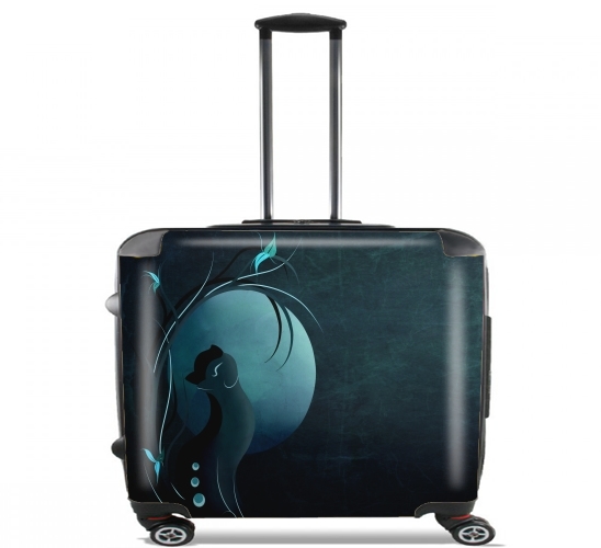  sensual cat in the moonlight para Ruedas cabina bolsa de equipaje maleta trolley 17" laptop