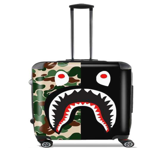  Shark Bape Camo Military Bicolor para Ruedas cabina bolsa de equipaje maleta trolley 17" laptop