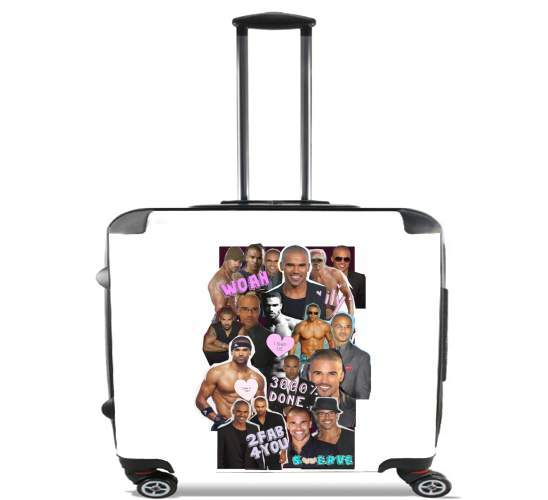  Shemar Moore collage para Ruedas cabina bolsa de equipaje maleta trolley 17" laptop
