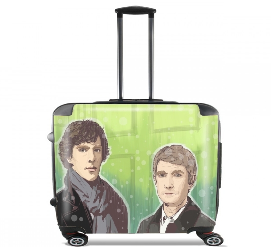  Sherlock and Watson para Ruedas cabina bolsa de equipaje maleta trolley 17" laptop