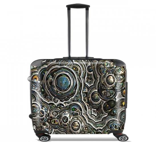  Silver glitter bubble cells para Ruedas cabina bolsa de equipaje maleta trolley 17" laptop