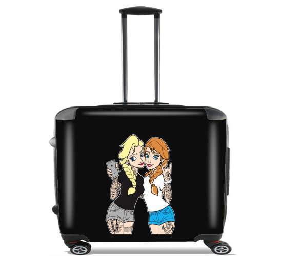  Sisters Selfie Tatoo Punk Elsa Anna para Ruedas cabina bolsa de equipaje maleta trolley 17" laptop