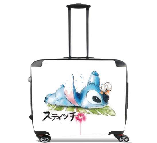  Stitch watercolor para Ruedas cabina bolsa de equipaje maleta trolley 17" laptop