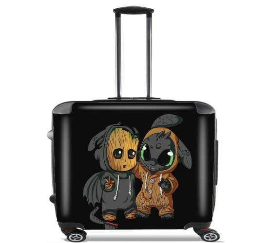  Groot x Dragon krokmou para Ruedas cabina bolsa de equipaje maleta trolley 17" laptop