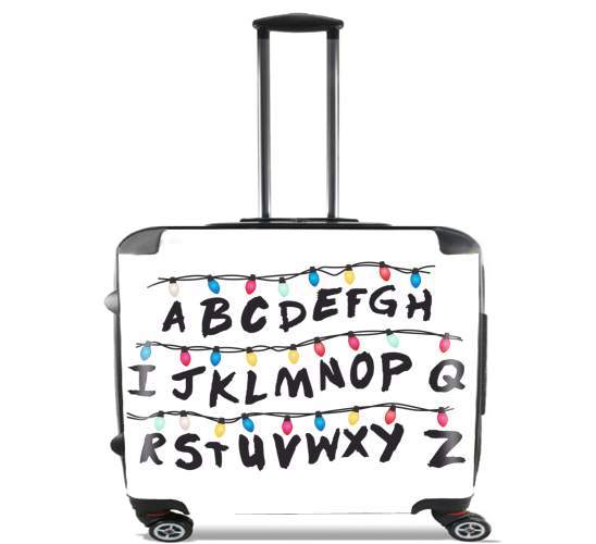  Stranger Things Lampion Alphabet Inspiration para Ruedas cabina bolsa de equipaje maleta trolley 17" laptop