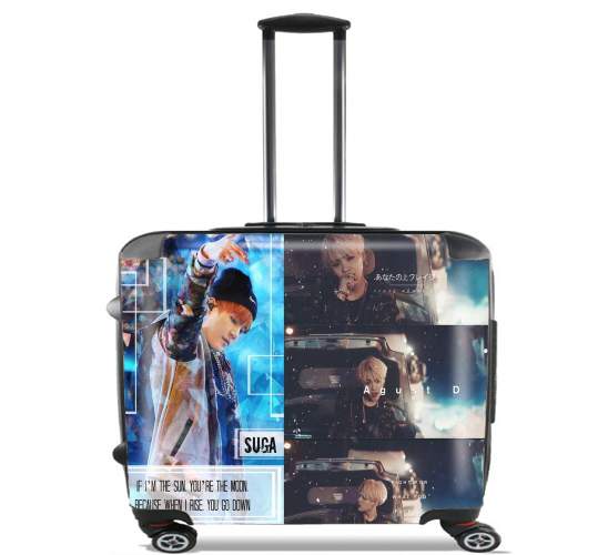  Suga BTS Kpop para Ruedas cabina bolsa de equipaje maleta trolley 17" laptop