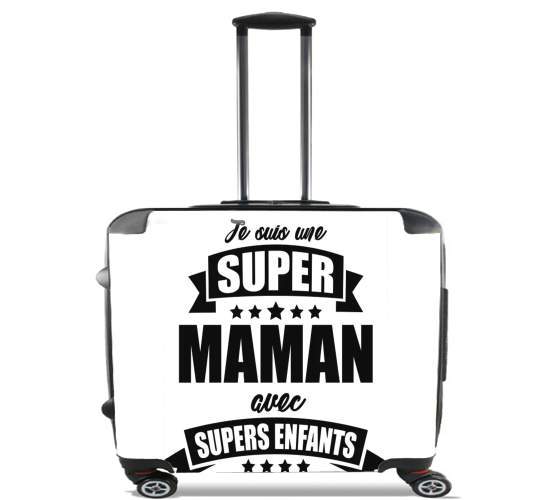  Super maman avec super enfants para Ruedas cabina bolsa de equipaje maleta trolley 17" laptop