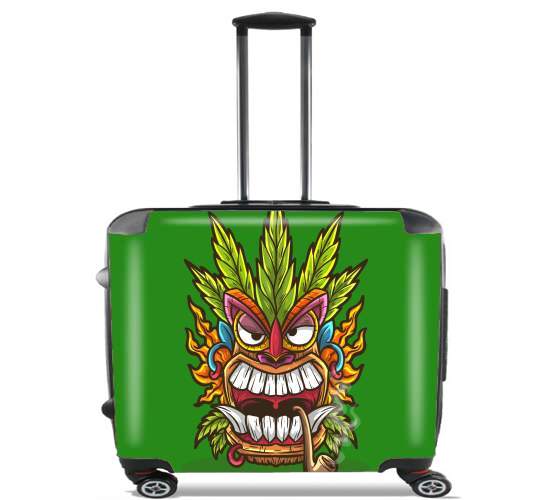  Tiki mask cannabis weed smoking para Ruedas cabina bolsa de equipaje maleta trolley 17" laptop