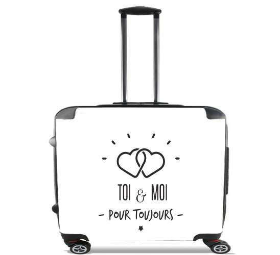  Toi et Moi pour toujours para Ruedas cabina bolsa de equipaje maleta trolley 17" laptop