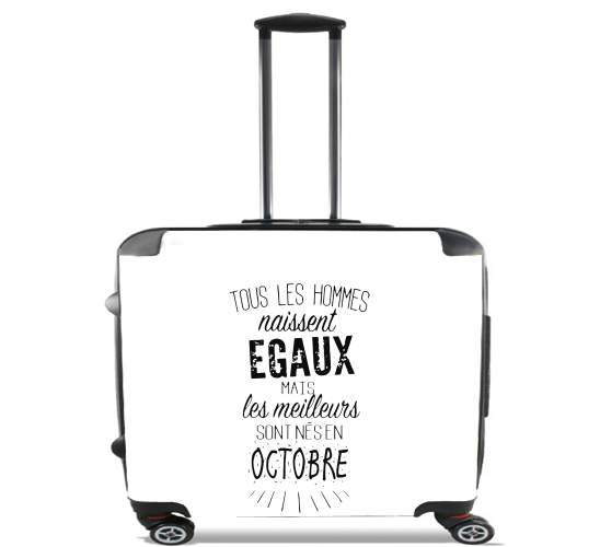  Tous les hommes naissent egaux mais les meilleurs sont nes en octobre para Ruedas cabina bolsa de equipaje maleta trolley 17" laptop
