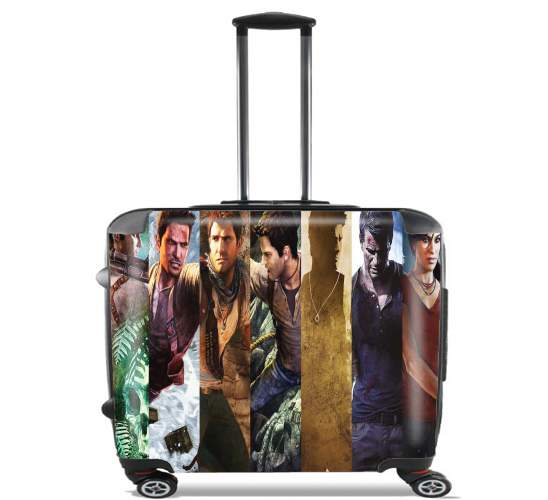  Uncharted Nathan Drake Watercolor Art para Ruedas cabina bolsa de equipaje maleta trolley 17" laptop