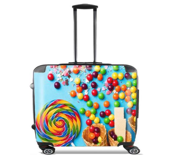  Waffle Cone Candy Lollipop para Ruedas cabina bolsa de equipaje maleta trolley 17" laptop