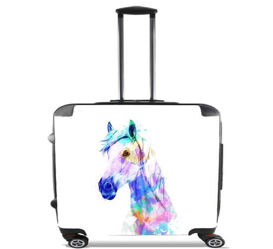  watercolor horse para Ruedas cabina bolsa de equipaje maleta trolley 17" laptop
