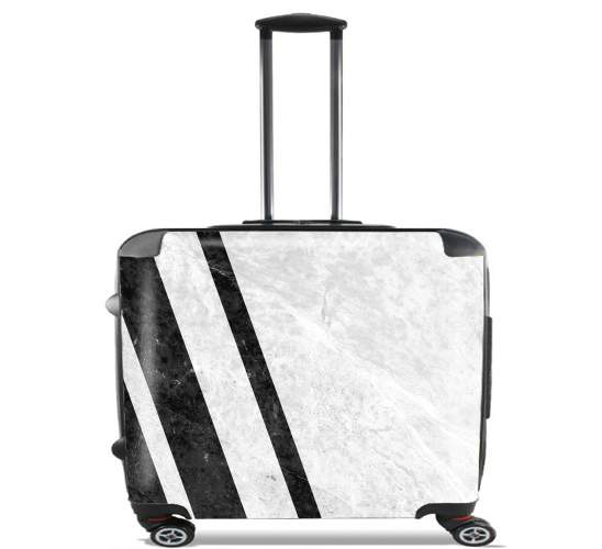  White Striped Marble para Ruedas cabina bolsa de equipaje maleta trolley 17" laptop