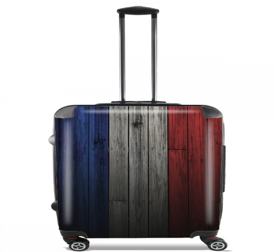  Wooden French Flag para Ruedas cabina bolsa de equipaje maleta trolley 17" laptop