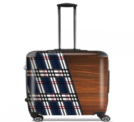 Wooden Scottish Tartan para Ruedas cabina bolsa de equipaje maleta trolley 17" laptop
