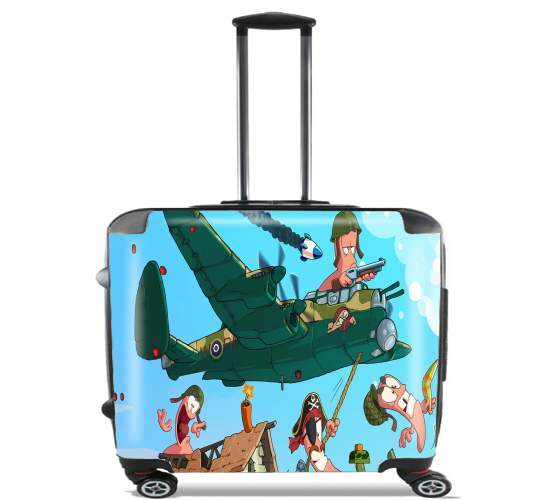  Worms Art Fan Gamer para Ruedas cabina bolsa de equipaje maleta trolley 17" laptop