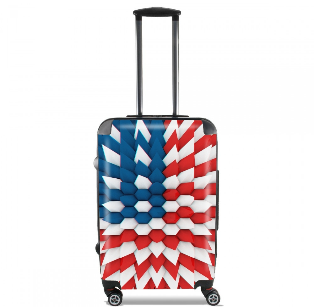  3D Poly USA flag para Tamaño de cabina maleta