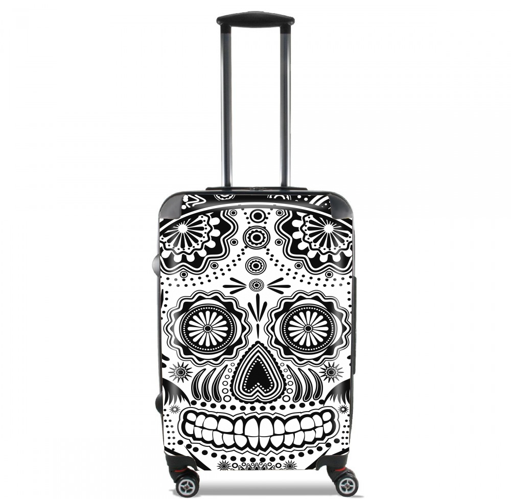  black and white sugar skull para Tamaño de cabina maleta
