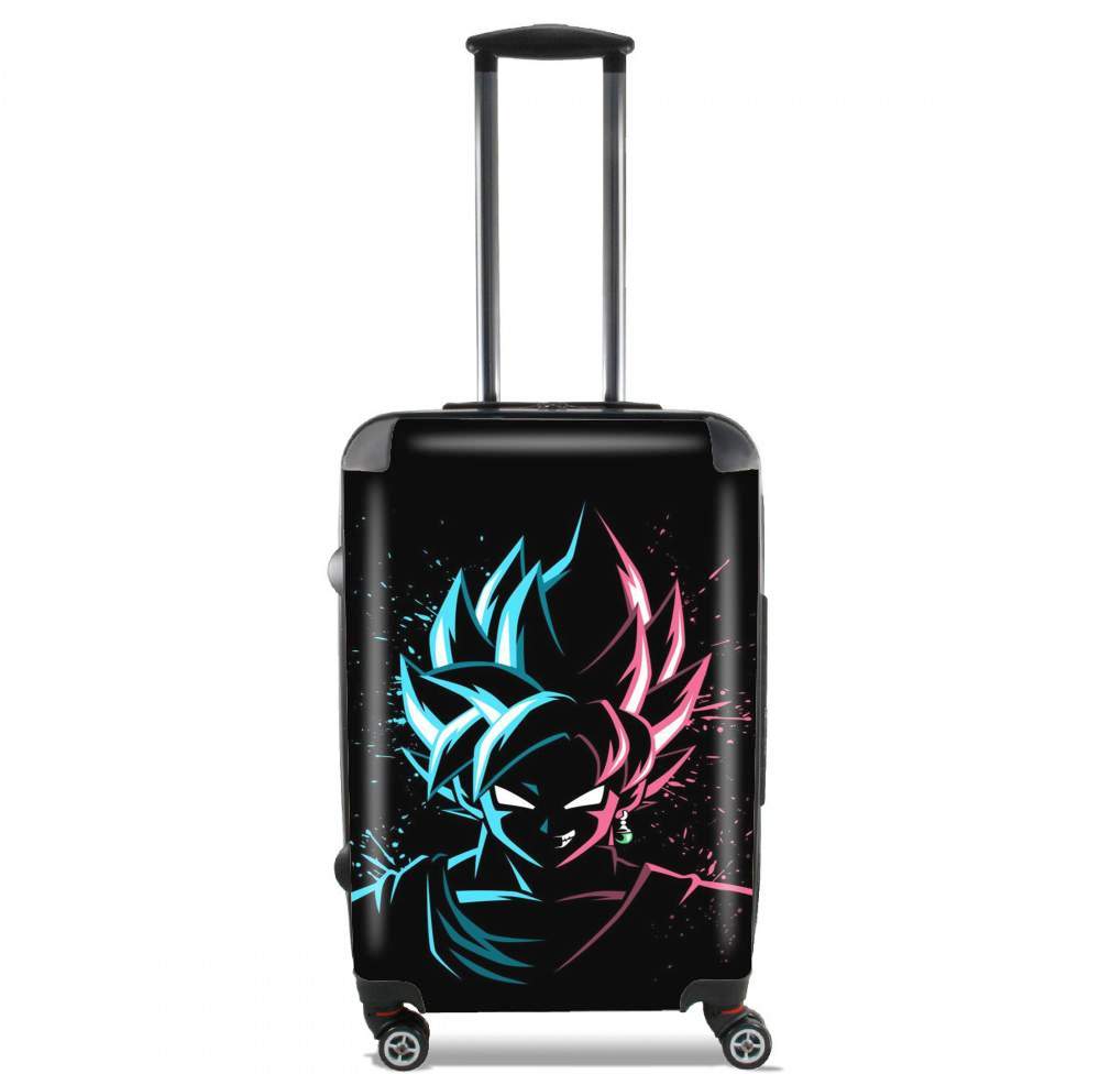  Black Goku Face Art Blue and pink hair para Tamaño de cabina maleta
