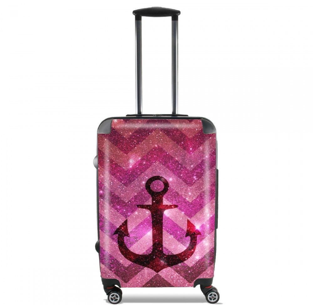  Anchor party chevron in galaxy Pink para Tamaño de cabina maleta